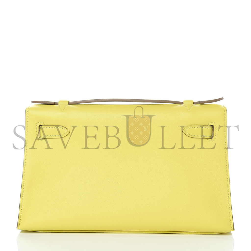 HERMÈS MASTER SWIFT KELLY POCHETTE CLUTCH YELLOW (22*14*7cm) 